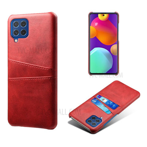 KSQ Double Card Slots PU Leather Coated Plastic Case for Samsung Galaxy M62/F62