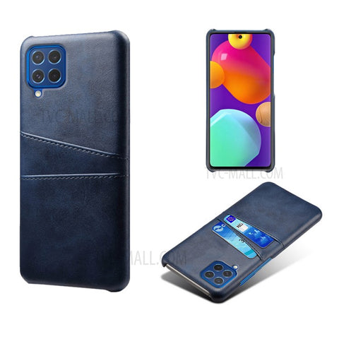 KSQ Double Card Slots PU Leather Coated Plastic Case for Samsung Galaxy M62/F62