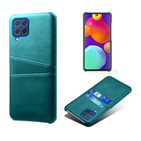 KSQ Double Card Slots PU Leather Coated Plastic Case for Samsung Galaxy M62/F62