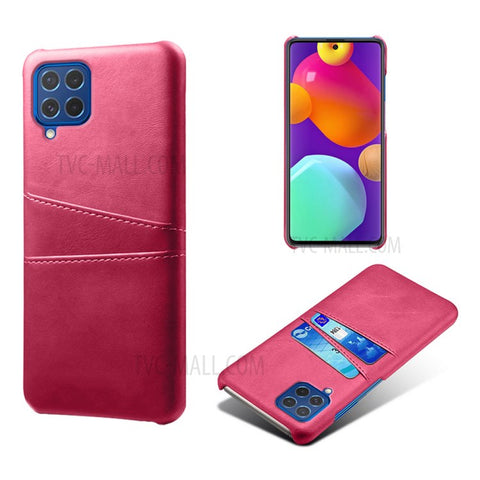 KSQ Double Card Slots PU Leather Coated Plastic Case for Samsung Galaxy M62/F62