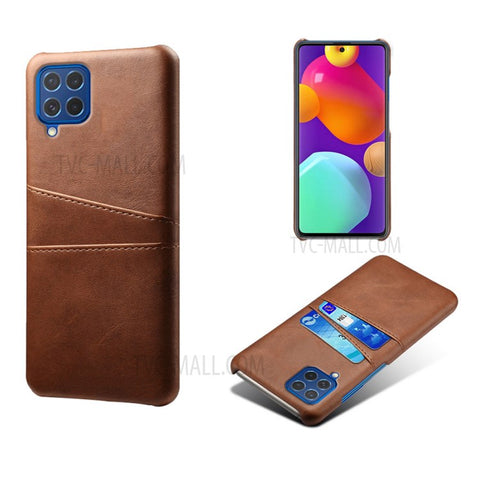 KSQ Double Card Slots PU Leather Coated Plastic Case for Samsung Galaxy M62/F62