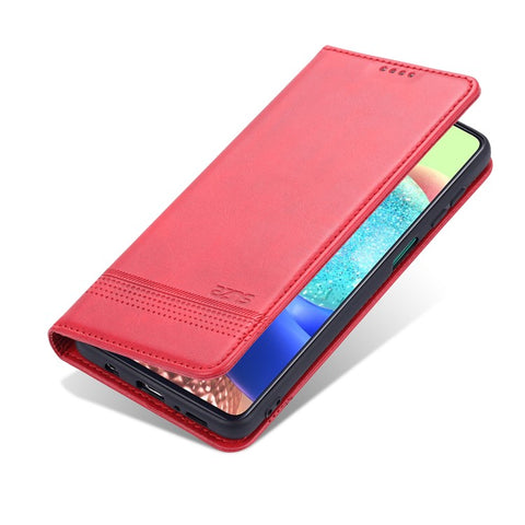 AZNS Wallet Design Auto-absorbed Magnet Well-Protected Leather Stand Mobile Shell Case for Samsung Galaxy F62/M62