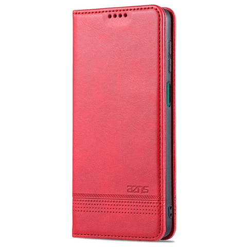 AZNS Wallet Design Auto-absorbed Magnet Well-Protected Leather Stand Mobile Shell Case for Samsung Galaxy F62/M62