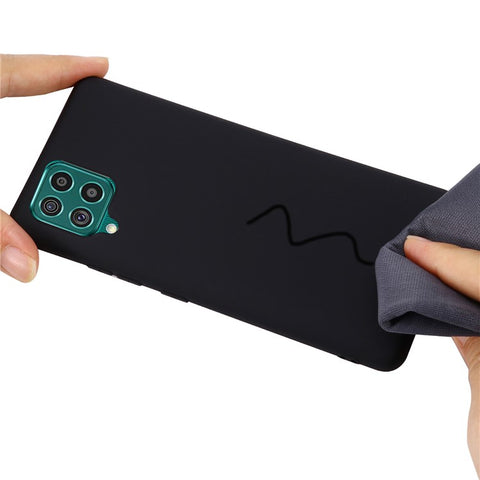 Liquid Silicone Soft Cover Case with Handy Strap for Samsung Galaxy F62/M62