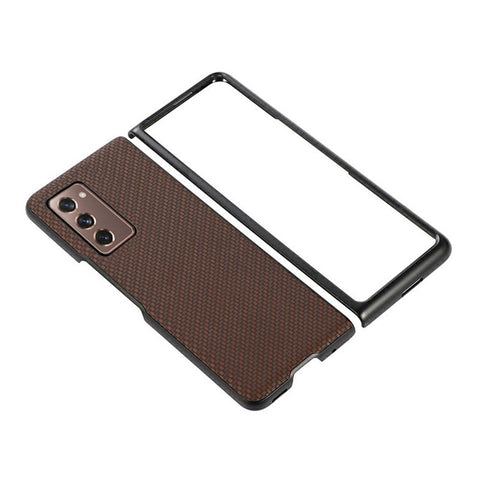 Carbon Fiber Texture Leather Case for Samsung Galaxy Z Fold2 5G