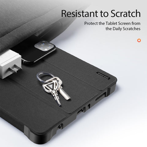 DUX DUCIS Domo Series Tri-fold Stand Leather Tablet Protective Case Shell for Samsung Galaxy Tab A7 Lite 8.7-inch