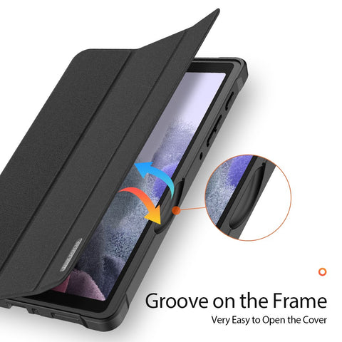 DUX DUCIS Domo Series Tri-fold Stand Leather Tablet Protective Case Shell for Samsung Galaxy Tab A7 Lite 8.7-inch
