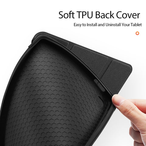 DUX DUCIS Domo Series Tri-fold Stand Leather Tablet Protective Case Shell for Samsung Galaxy Tab A7 Lite 8.7-inch