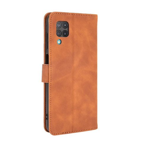 Silky Touch Leather Wallet Phone Cover Stand Case for Samsung Galaxy M12/F12