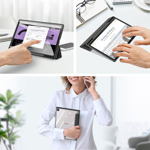 DUX DUCIS TOBY Series Tri-fold Stand Leather Case for Samsung Galaxy Tab S6 Lite (2020) P610 / P615 / S6 Lite (2022) / (2024)