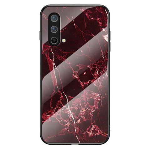 Drop-Proof Marbling Pattern Tempered Glass Cell Phone Cover for OnePlus Nord CE 5G