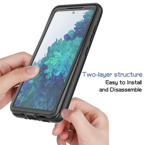 Full Coverage Hybrid Protective Case with Ultra Clear PET Screen Protector for Samsung Galaxy S20 FE 2022/S20 FE 4G/S20 FE 5G/S20 Lite