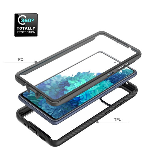 Full Coverage Hybrid Protective Case with Ultra Clear PET Screen Protector for Samsung Galaxy S20 FE 2022/S20 FE 4G/S20 FE 5G/S20 Lite