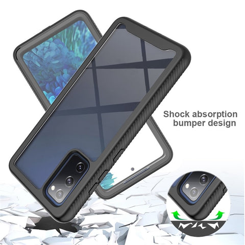 Full Coverage Hybrid Protective Case with Ultra Clear PET Screen Protector for Samsung Galaxy S20 FE 2022/S20 FE 4G/S20 FE 5G/S20 Lite