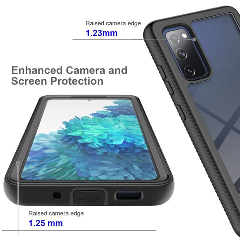 Full Coverage Hybrid Protective Case with Ultra Clear PET Screen Protector for Samsung Galaxy S20 FE 2022/S20 FE 4G/S20 FE 5G/S20 Lite