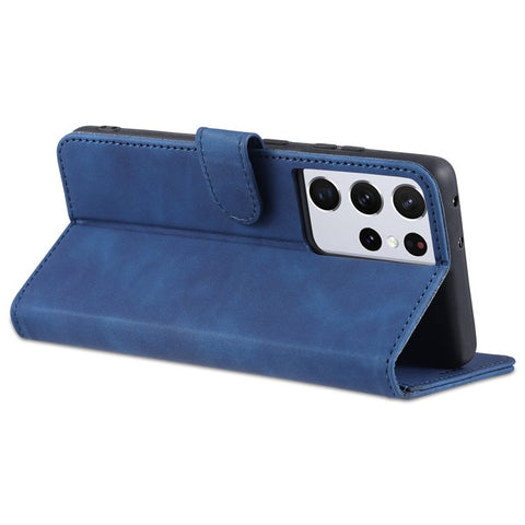 AZNS  Wallet Design PU Leather All-round Protection Phone Stand Cover Case for Samsung Galaxy S21 Ultra 5G