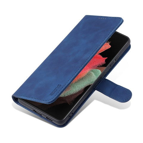 AZNS  Wallet Design PU Leather All-round Protection Phone Stand Cover Case for Samsung Galaxy S21 Ultra 5G