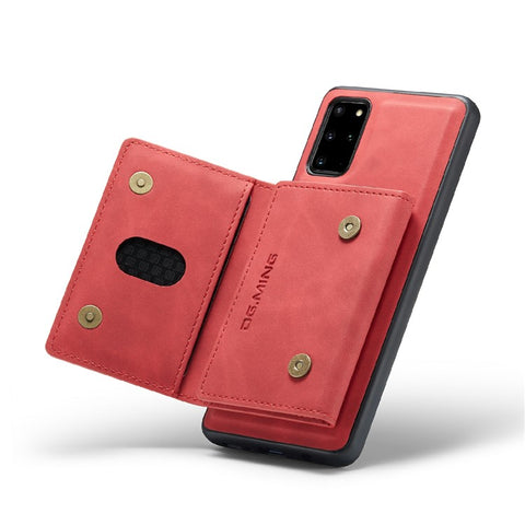 DG.MING M2 Series Anti-drop Magnetic Wallet Design with Kickstand  Leather Coated Hybrid Case for Samsung Galaxy S20 Plus