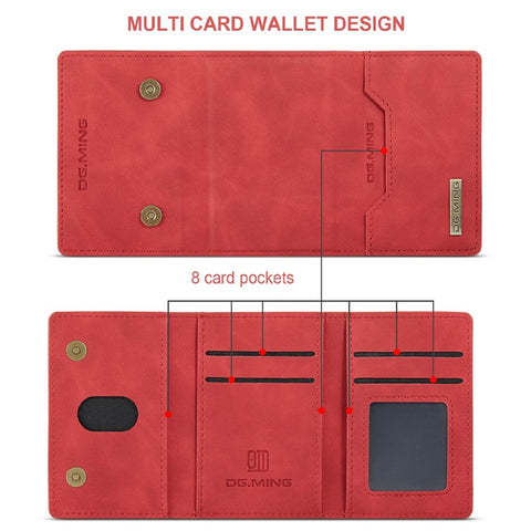 DG.MING M2 Series Anti-drop Magnetic Wallet Design with Kickstand  Leather Coated Hybrid Case for Samsung Galaxy S20 Plus