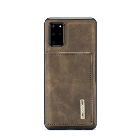 DG.MING M1 Series Phone Case PU + TPU + PC Back Cover with Magnetic Tri-Fold Wallet Kickstand for Samsung Galaxy S20 Plus