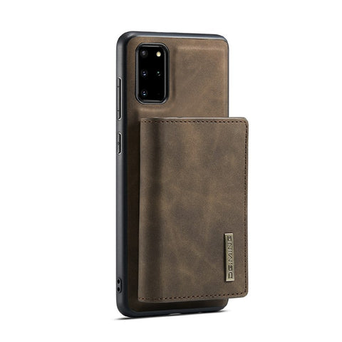 DG.MING M1 Series Phone Case PU + TPU + PC Back Cover with Magnetic Tri-Fold Wallet Kickstand for Samsung Galaxy S20 Plus