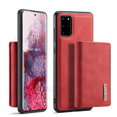 DG.MING M1 Series Phone Case PU + TPU + PC Back Cover with Magnetic Tri-Fold Wallet Kickstand for Samsung Galaxy S20 Plus
