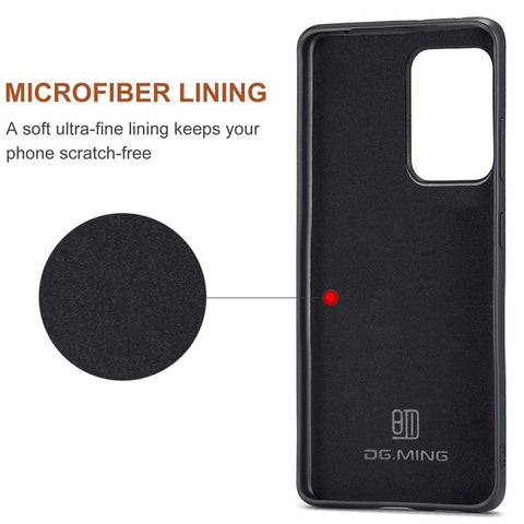 DG.MING M2 Series Tri-Fold Wallet Kickstand Design Magnetic Detachable Wireless Charging Hybrid Case for Samsung Galaxy S20 Ultra