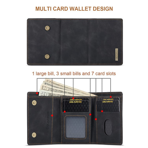 DG.MING M1 Series Phone Case PU + TPU + PC Back Cover with Magnetic Tri-Fold Wallet Kickstand for Samsung Galaxy S20 Ultra