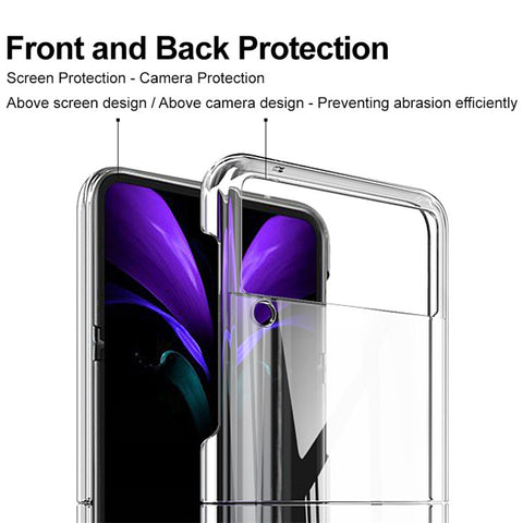 IMAK Air II Pro Drop-Proof Wear Resistant PC Crystal Cover Shell (Upper Cover + Lower Cover) for Samsung Galaxy Z Flip3 5G