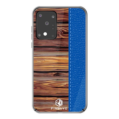 PINWUYO Pin Dun Series Wood Grain Splicing Hard PC Phone Back Case Protector for Samsung Galaxy S20 Ultra