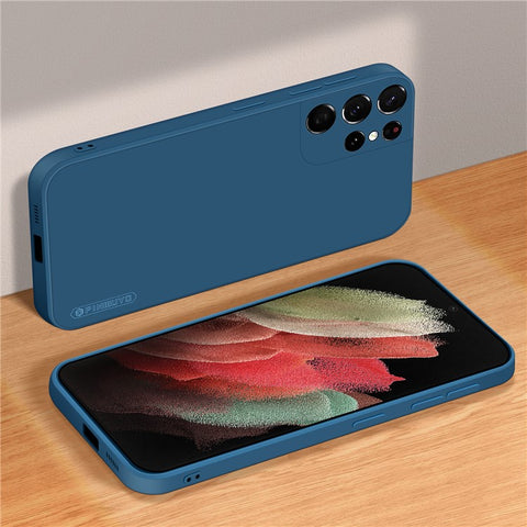 PINWUYO Phone Case for Samsung Galaxy S21 Ultra 5G, Silicone Precise Cutouts Protective Cover