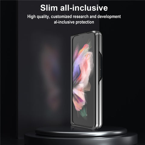 LC.IMEEKE PU Leather Coated Hard PC Phone Case Anti-Drop Back Cover Shell for Samsung Galaxy Z Fold3 5G