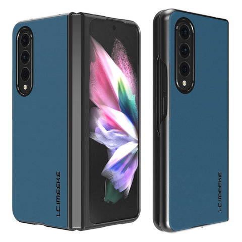 LC.IMEEKE PU Leather Coated Hard PC Phone Case Anti-Drop Back Cover Shell for Samsung Galaxy Z Fold3 5G