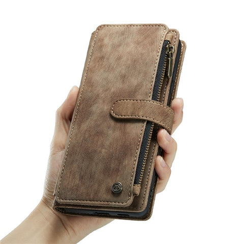 For Samsung Galaxy S20 Plus Phone Cases with Strap CASEME C30 Zipper Multiple Card Holder PU Leather Cover