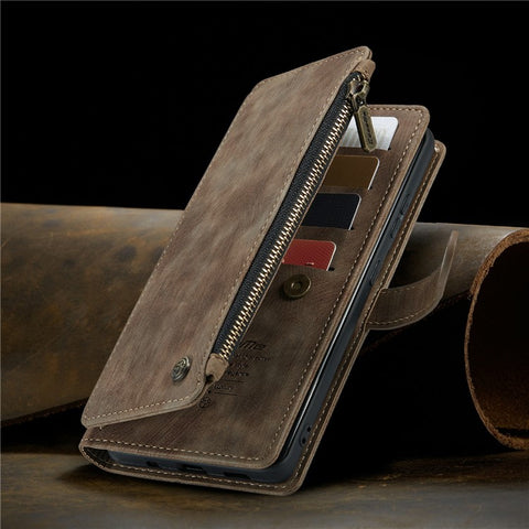 For Samsung Galaxy S20 Plus Phone Cases with Strap CASEME C30 Zipper Multiple Card Holder PU Leather Cover