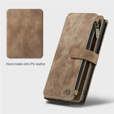 For Samsung Galaxy S20 Plus Phone Cases with Strap CASEME C30 Zipper Multiple Card Holder PU Leather Cover