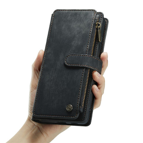 For Samsung Galaxy S20 Ultra S21 Ultra 5G Phone Cases with Strap CASEME C30 Zipper Multiple Card Holder PU Leather Cover