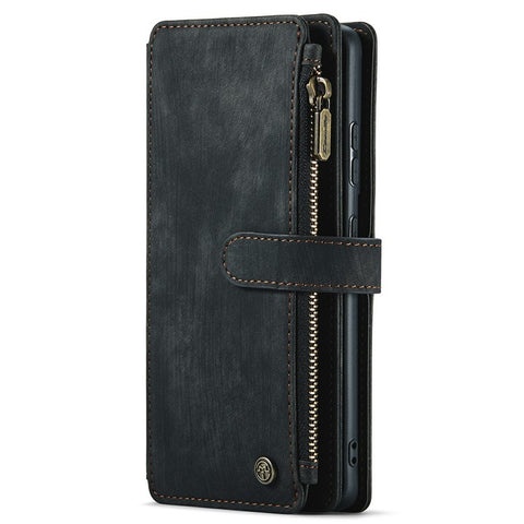 For Samsung Galaxy S20 Ultra S21 Ultra 5G Phone Cases with Strap CASEME C30 Zipper Multiple Card Holder PU Leather Cover