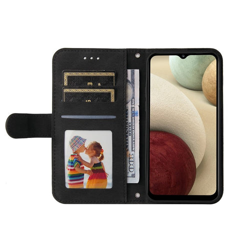 For Samsung Galaxy F12 / M12 / A12 Leather Wallet Cases Skin Touch Phone Cover Stand with Strap