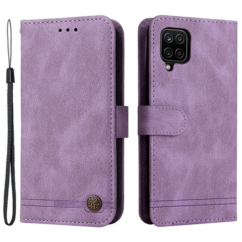 For Samsung Galaxy F12 / M12 / A12 Leather Wallet Cases Skin Touch Phone Cover Stand with Strap