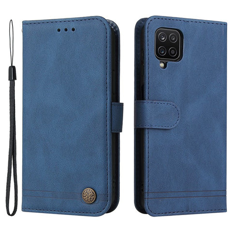 For Samsung Galaxy F12 / M12 / A12 Leather Wallet Cases Skin Touch Phone Cover Stand with Strap