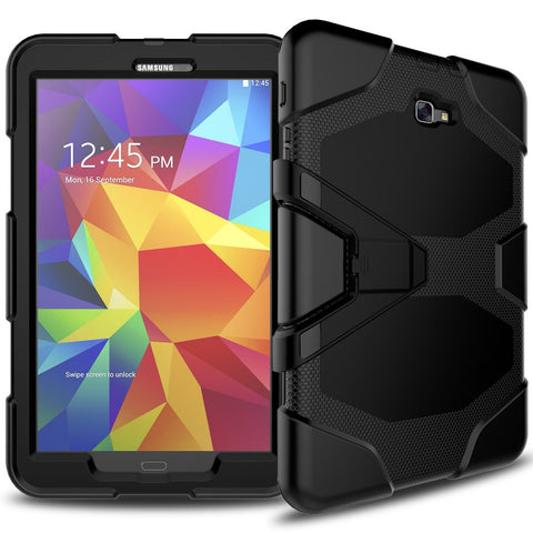 Heavy Duty Silicone PC Hybrid Case Clip Kickstand Combo Shell for Samsung Galaxy Tab A 10.1 (2016) T580 T585