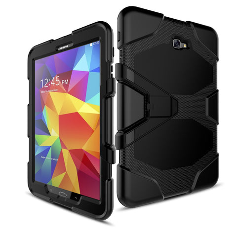 Heavy Duty Silicone PC Hybrid Case Clip Kickstand Combo Shell for Samsung Galaxy Tab A 10.1 (2016) T580 T585
