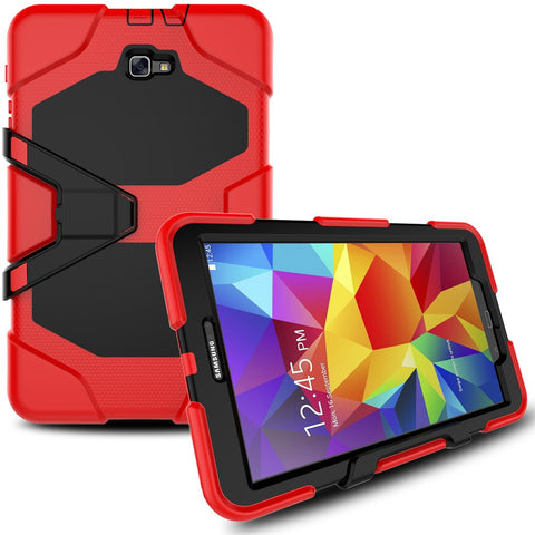 Heavy Duty Silicone PC Hybrid Case Clip Kickstand Combo Shell for Samsung Galaxy Tab A 10.1 (2016) T580 T585