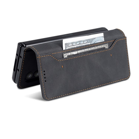 AZNS PU Leather Magnetic Clasp Closure Well-Protected Shockproof Phone Case with Stand Wallet for Samsung Galaxy Z Fold3 5G