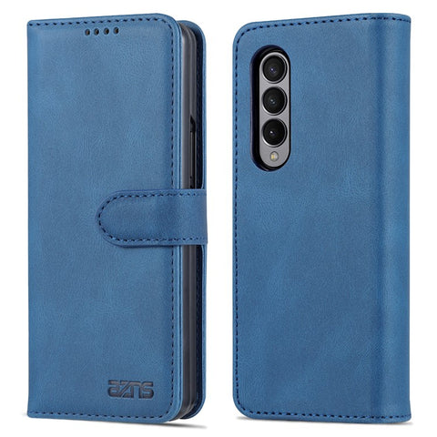 AZNS PU Leather Magnetic Clasp Closure Well-Protected Shockproof Phone Case with Stand Wallet for Samsung Galaxy Z Fold3 5G