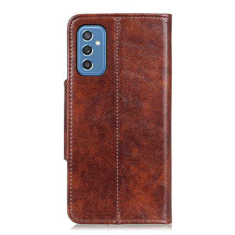 KHAZNEH Anti-drop Anti-scratch PU Leather Flip Stand Wallet Case Soft TPU Interior Protective Cover for Samsung Galaxy M52 5G
