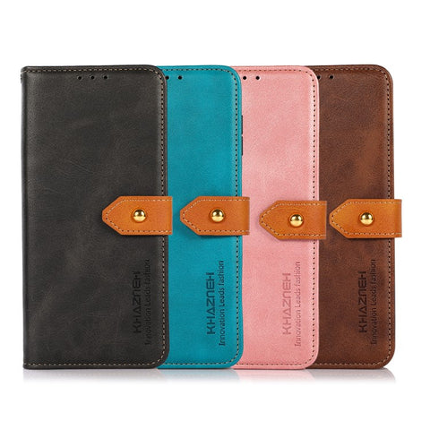 KHAZNEH For Samsung Galaxy M52 5G Magnetic Closure TPU+PU Leather Phone Case Wallet Stand Shockproof Phone Cover