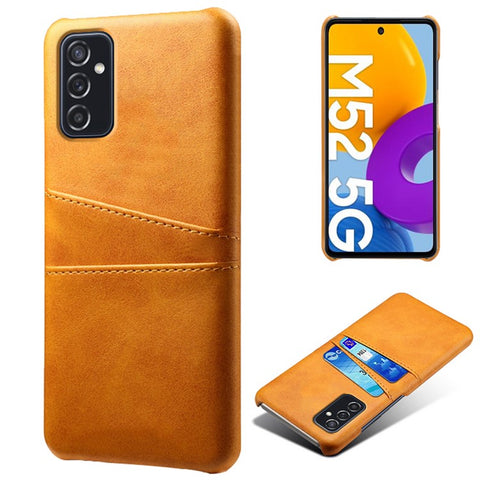 KSQ Premium PU Leather + PC Anti-Scratch Hard Case with Dual Card Slots for Samsung Galaxy M52 5G