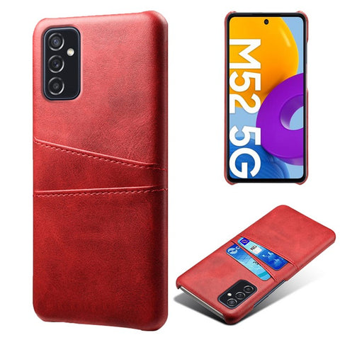 KSQ Premium PU Leather + PC Anti-Scratch Hard Case with Dual Card Slots for Samsung Galaxy M52 5G
